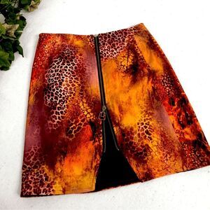 Linda Segal space dye animal print‎ skirt